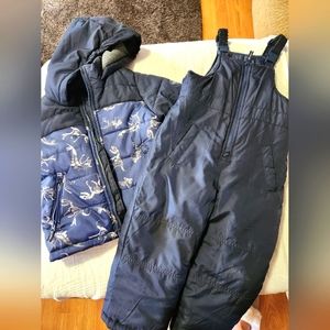 Carters boy snowpants amd snow suit combo fleecelined